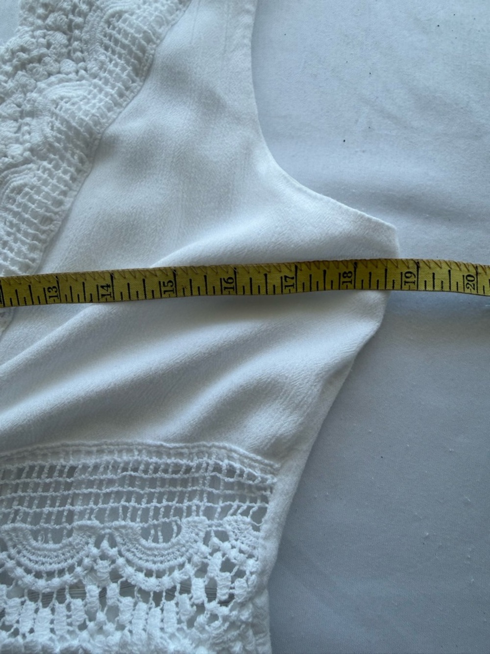 Bailey Blue 100% Rayon Sleeveless Lined White Crochet-Detail Maxi Dress Sz M - Picture 9 of 11